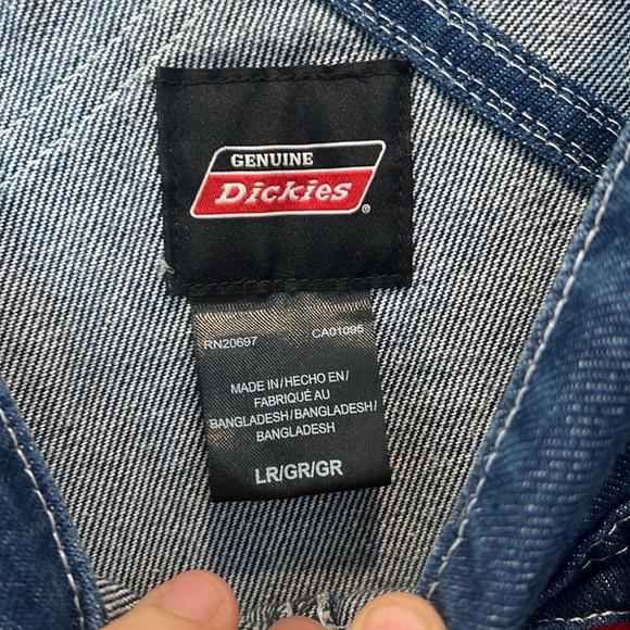 Dickies Blue Denim overalls with Red Label size large. - Picture 7 of 15